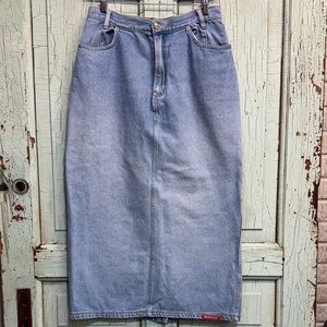 Femme Fatale Vintage 80’s 90’s Blue Denim Midi Skirt
